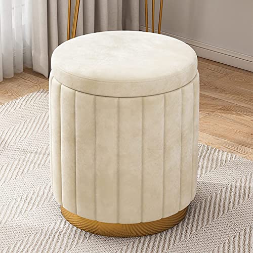 Tabouret repose-pieds de rangement en velours pour coiffeuse salon et chambre