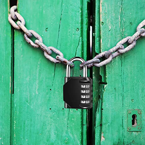Image of Combination Lock Resettable 4 Digit Padlock with Combination, TPARIS Waterproof and Heavy Duty Combination Padlock Outdoor for School Gym Locker, Fence Gate, Toolbox, Employee Hasp Locker - Black