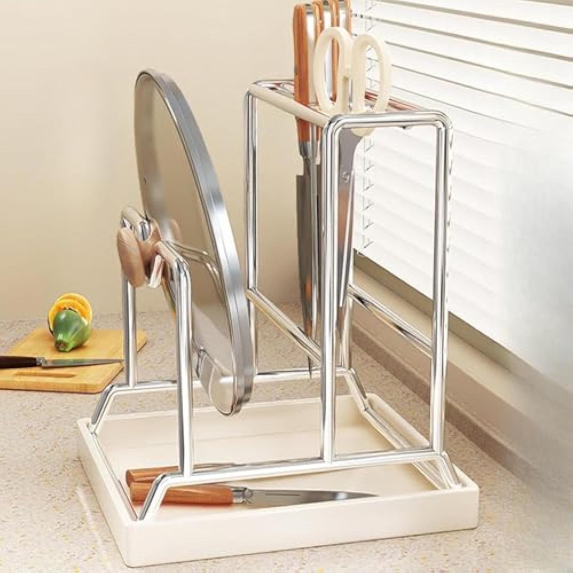 VELURA Cutting Board Holder Rack Organizer for Kitchen