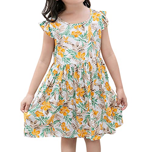 MRAFDGFB Tween Vestido de Páscoa para meninas com gola redonda, vestido de verão sem mangas, casual,