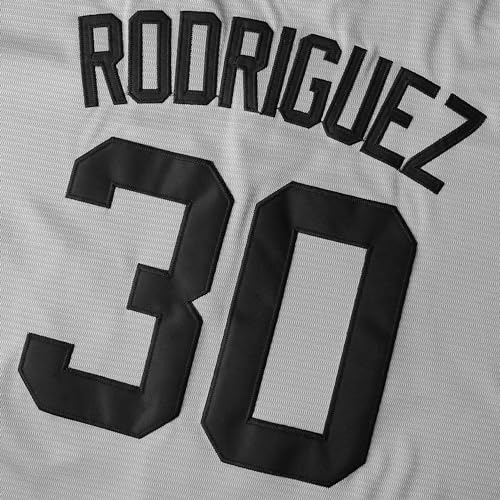 Youth Baseball Jersey 30 Stitched The Sandlot Benny The Jet Rodriguez Movie Boy's Baseball Jersey Gift for Kids(Small,30-Grey)