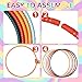 Poen 10 Pcs Exercise Hoop Detachable Adjustable Plastic Toy Colored Hoop Circles Playground Toys for Teens Games Gymnastics Dog Agility Equipment Party Decor, 28 Inch(Color)