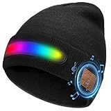 Yaskyly Cappello Berretto Bluetooth con Luce LED Cappello Invernale, Regalo Uomo, Regali Natale Originali, Idee Regalo Natale 2025, Regali Uomo papà per Lui Compleanno Anniversario Secret Santa