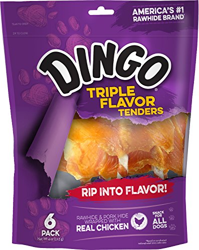 Dingo Triple Flavor Tenders Rawhide & Porkhide, 6-Count