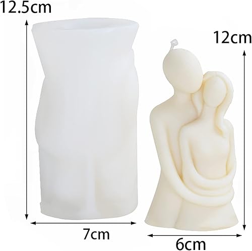 Miniatura 5 de Molde de vela de pareja de resina para niña, molde de silicona 3D para fundición de arcilla y resina, suministros para manualidades