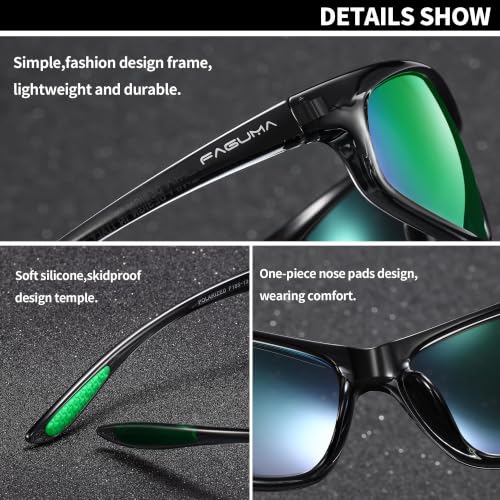 Image of FAGUMA Polarized Sports Sunglasses For Men UV400 Protection | Cycling Driving Fishing
