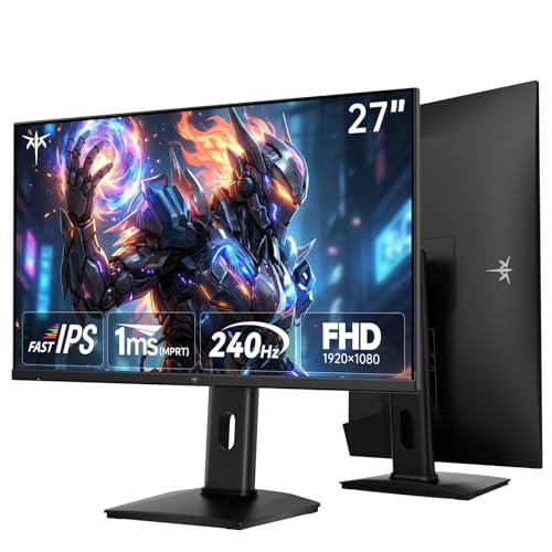 Image of KTC 27 Inch 240Hz Gaming Monitor - FHD 1080P Monitor Fast IPS with Adaptive Sync, 1ms(MPRT), 131% sRGB, HDMI Displayport, Tilt Pivot Height Adjustment, Vesa Monitor, White, H27F7