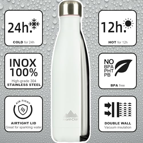 Mont-Clair Stainless Steel Water Bottle, Vacuum Insulated, BPA Free, 12h Hot & 24h Cold Drinks - Image 2