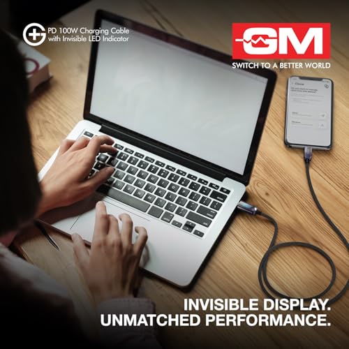 GM G+ PD 100W Invisible LED Indicator C-C Cable BLACK - Image 3
