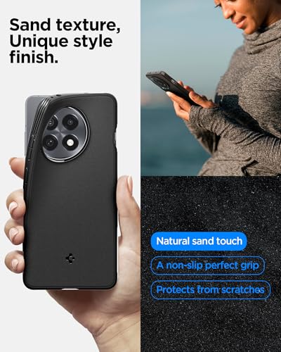 Image of Spigen Essential Sand Blast | OnePlus 13R Case [Air Cushion Protection] [Flexible] OnePlus 13R Back Cover | TPU - Matte Black