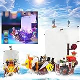 Thousand Sunny Ship Building Blocks, Featuring 9 Straw Hat Crew Action Figures Not Compatible with Lego, 1 Piece Anime Merch Pirate Boat Model Stacking Pretend Play Adventure Toy Kid, Adult(432PCS)