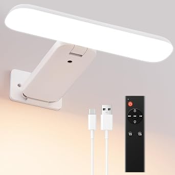 NARUNDREN Rechargeable Picture Lights for Wall with Remote-1PCWhite | Battery Operated, 300LM LED, 3 Color Temperatures, Timer, Poster & Picture Lighting, Dartboard, No-Drill Installation