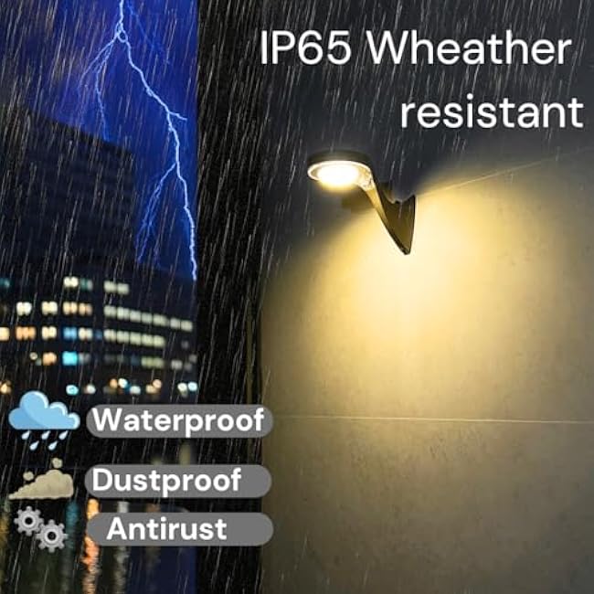 GSS Solar Wall Lights LED-1000LM 3000K- Outdoor Fence Solar Lights with Motion Sensor, IP65 Waterproof, Shed Lights Solar Powered, Aluminum, for Patio, Garage, 2 Pack