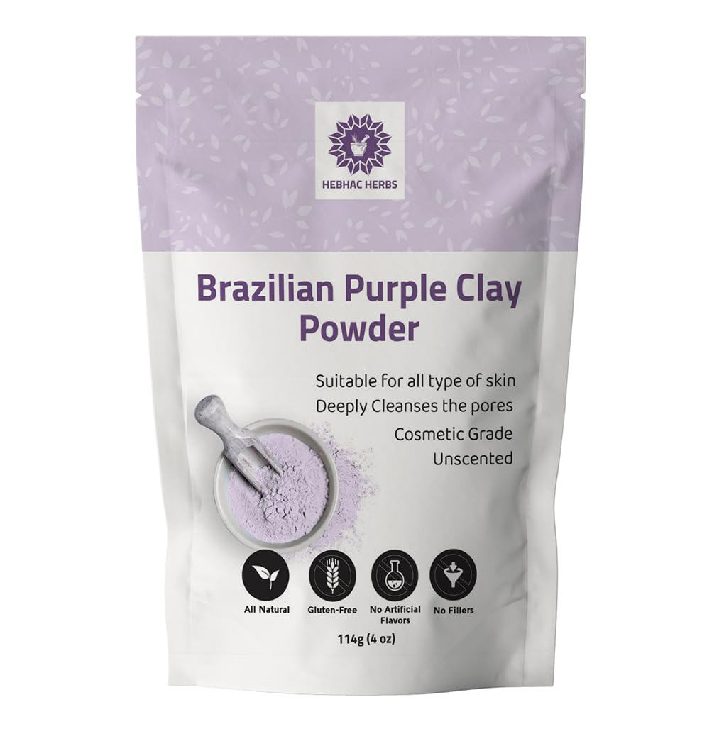 Brazilian Purple Clay Powder | Facial Cleansing mask | Used to make Masks, Scrubs, Creams, Soaps and Body Wash, for Anti-Ageing & Skin firming.