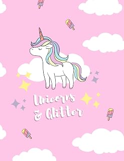 Unicorn and Glitter Notebook, Colorful Pink Notebook, Bright Happy Colors , Journal notebook, Logs papers: Fun and colorfu...