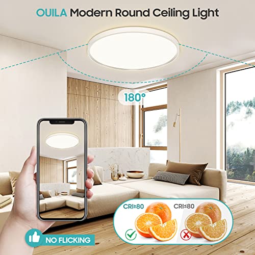 OUILA Plafonnier Led 30CM, 4000K Plafonnier 24W 2600LM Luminaire Plafonnier – vue 4