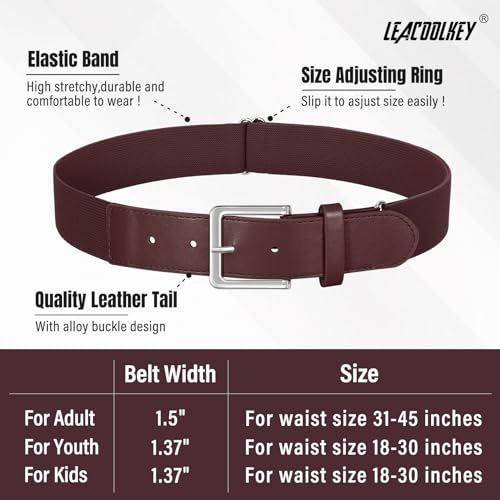 Image of LEACOOLKEY Baseball Belt and Socks Combo Set Adjustable Softball Socks and Elastic Belt for Youth and Adult