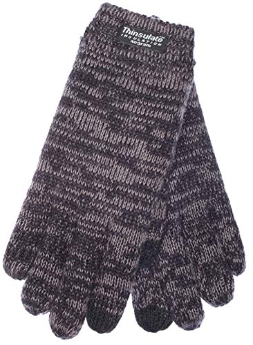 EEM guantes para niños, algodón suave, forro térmico Thinsulate, función táctil, negro-antracita XL Cover