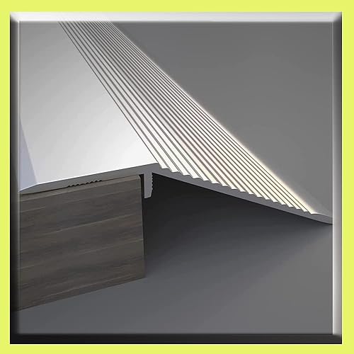 Tira de transición de piso de aluminio, rampa de umbral de aluminio, borde laminado, tira de umbral antideslizante, reductor de suelo para grandes