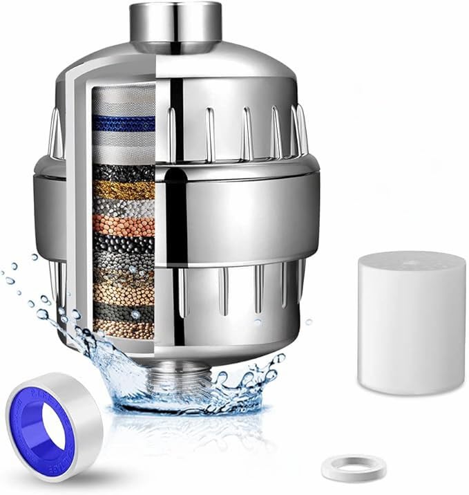 Cherryland 15-Stage Shower Head Filter-Shower Head Filter for Hard Water, with 1 Replaceable Filter Cartridges, High Output Shower Water Filter for Removing Chlorine and fluoride, Polished Chrome. (B0D9BBXJWF) Amazon Price History, Amazon Price Tracker