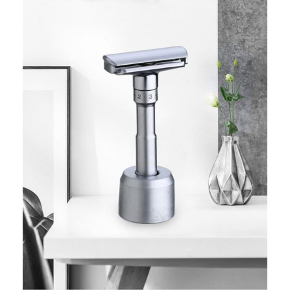 Beaupretty Manual Razor Holder Adjustable Double-Sided Men S Shaving Razor Stand with Blade for Home and Travel 4.13X1.96X0.78In