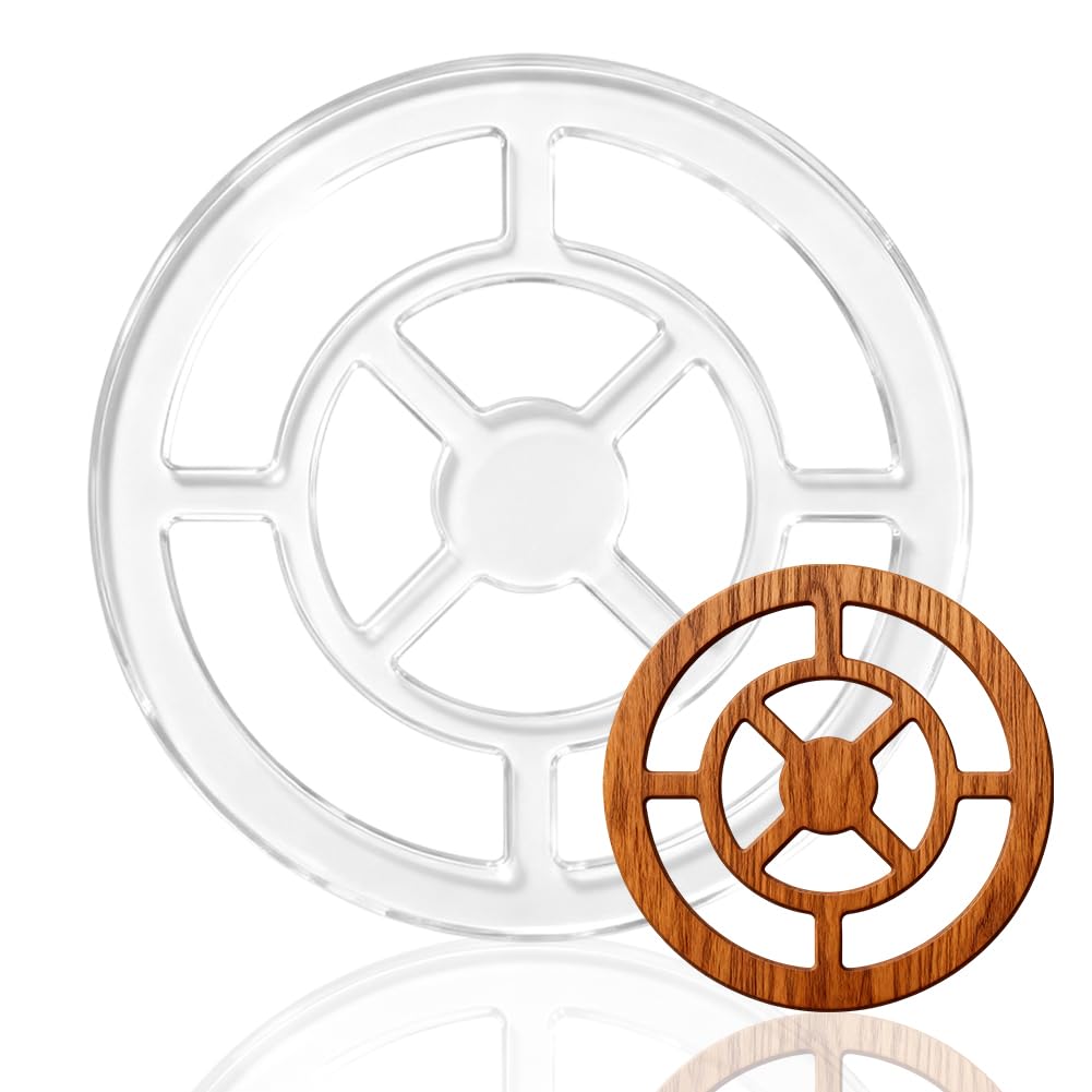 beinkmake Wheel Router Template Vintage Round Acrylic Template for Home Decor Woodworking Drawing Inlay Templates Clear 7.9 x 7.9 inch