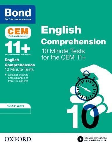 Bond 11+: CEM English Comprehension 10 Minute Tests: 10-11 Years