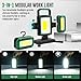 50W 5000LM Rechargeable Work Light, 3-in-1 Magnetic Work Light with Detachable 2 Floodlights, 9 Modes, Foldable&360° Rotatable IP65 Portable LED Worklight with Hooks for Jobsite Garage Car Repairing
