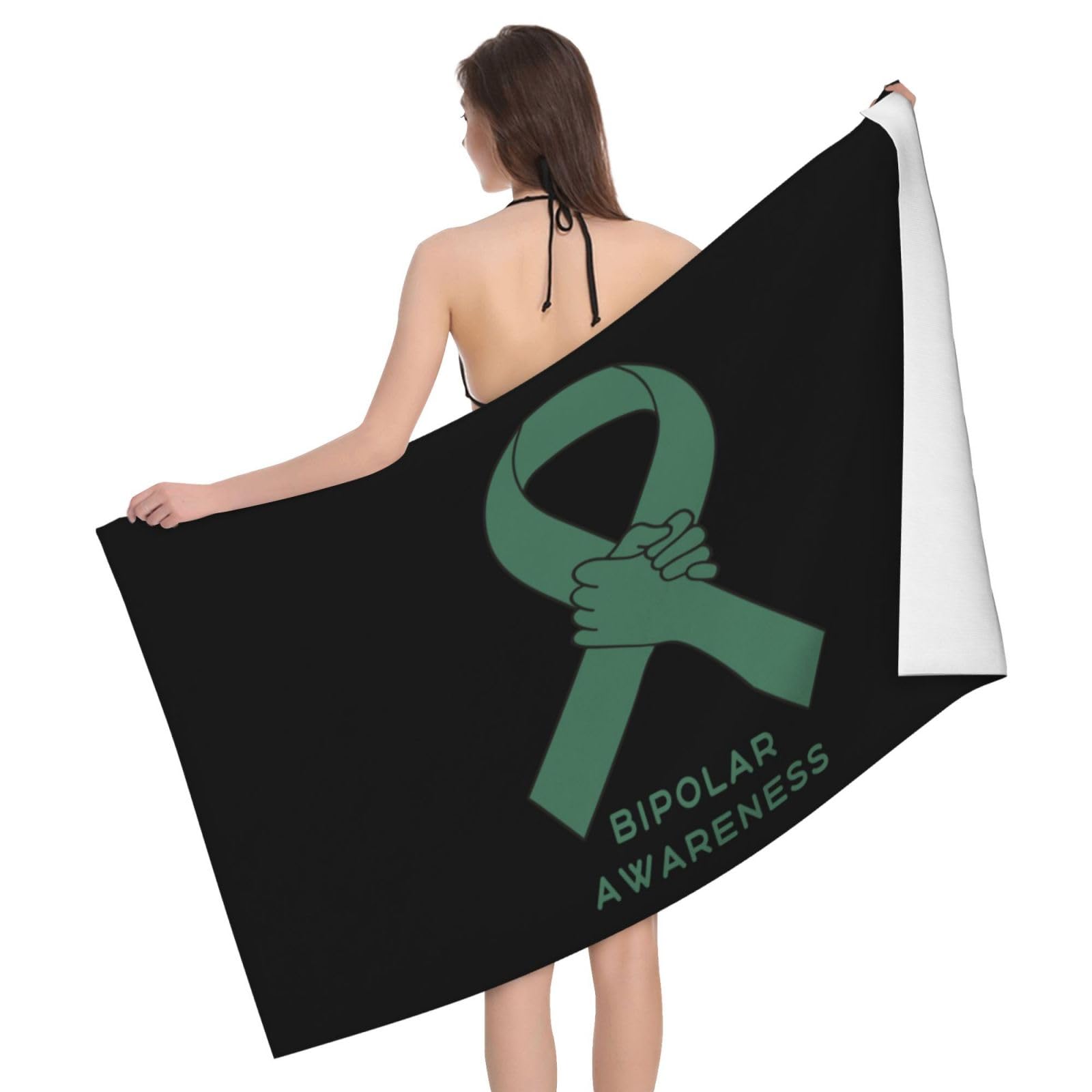 HLBSDM Microfiber Bipolar Awareness Beach Towel Quick Dry Soft Sand Free Beach Towels for Pool Swim Beach Lightweight Thin Towels