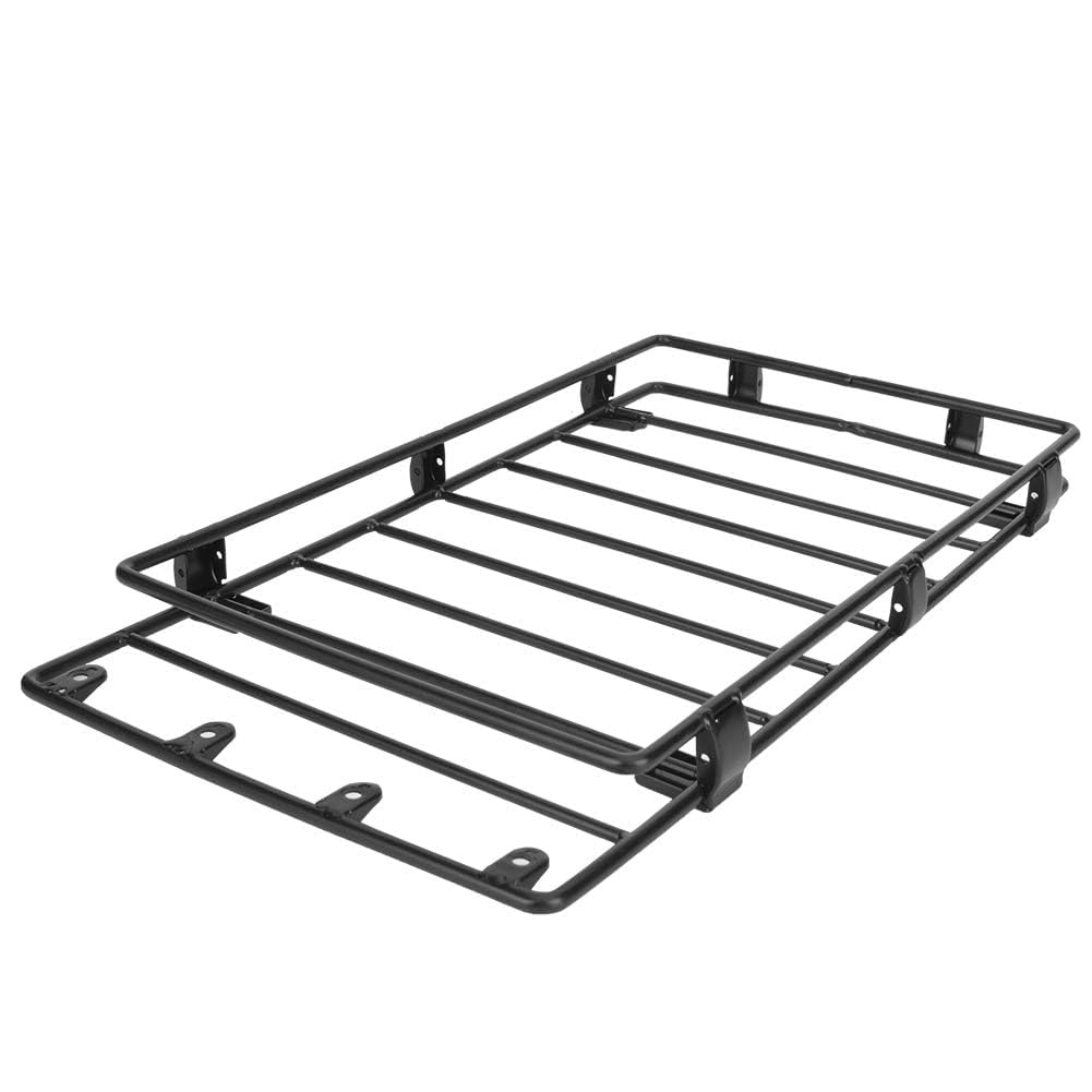 equlup Roof Luggage Rack, RC Roof Luggage Carrier Metal Roof Luggage Rack Upgrade Part Accessory Fit for LC80 RC Car Model