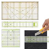 Conception transparente et visible : La grande transparence de la grille Règles De Couture, associée à ses lignes de grille bicolores et à sa couleur jaune-vert vive, permet une identification claire des données de mesure et un choix précis des matériaux sans obstruer la vue.