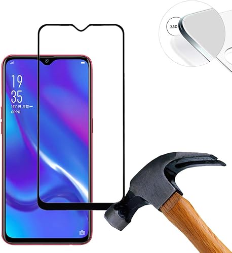 Lusee Pack  Piena Copertura  Protezione Schermo Vetro temperato per Oppo AX7 6 2 Pollice Film Ultra-Duro Vetro  Nero 