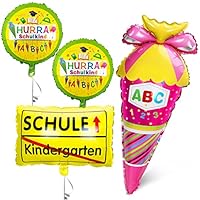 Einschulung Deko Set Jungen - Blaue Schulanfang Dekoration Mit Ballons & Banner