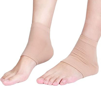 Topwon Moisturizing Heel Socks Gel Lined Toeless Spa Socks to Heal and Treat Dry, Cracked Heels While You Sleep 2 Pairs