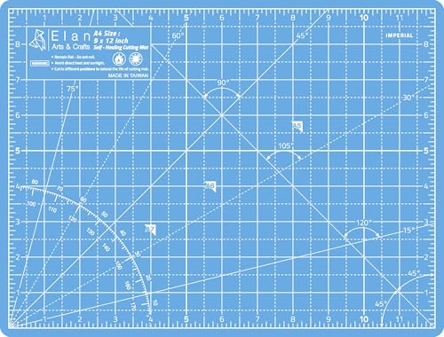 Elan Cutting Mat A4 Blue, Self Healing Cutting Mat 9x12 Inch, 5-Ply Craft Board Blue, Hobby Board for Crafts 9x12 Inch