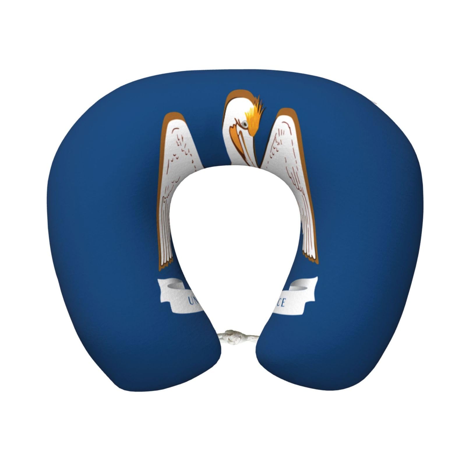 peiyeety Comfortable Louisiana State Flag Print Memory Foam Travel Pillow - U-Shaped Neck Support for Trips, Office Naps, and More