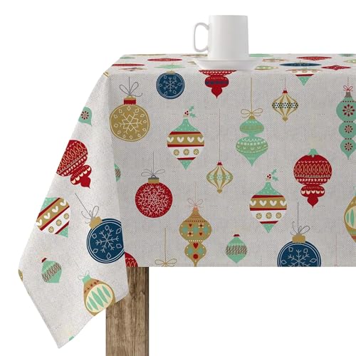 BELUM | Mantel Navidad | Mantel Antimanchas Mesa Rectangular Resinado | Mantel resinado (Tacto plastificado) | Mantel Mesa | Mantel Mesa hogar (250X140 cm)