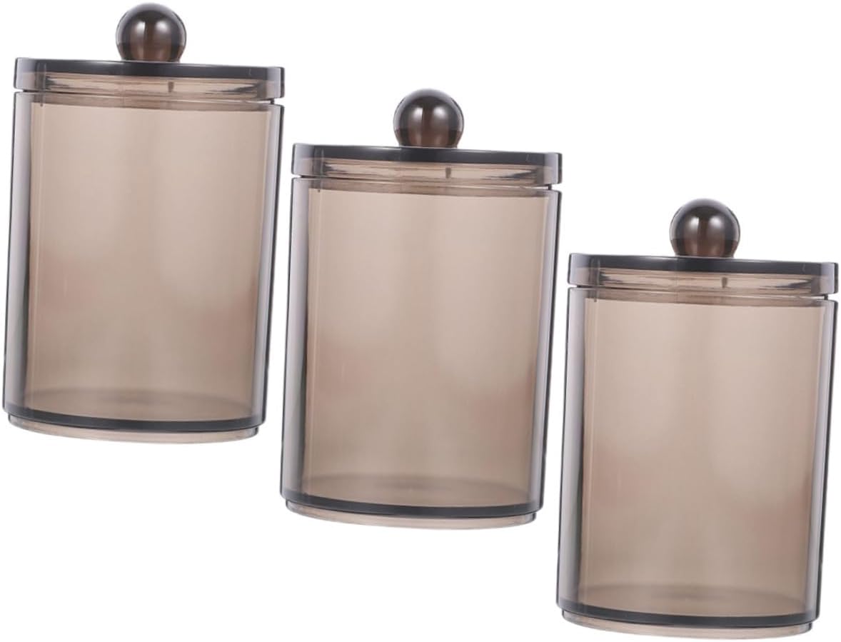 9pcs Cotton Swab Holders with Lid Compact Bathroom Organizer for Cotton Pads Toothpicks and Items Transparent Storage Containers for Home Use