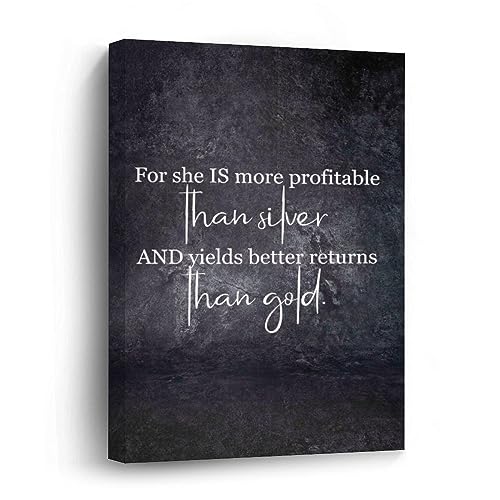 For She Is More Profitable Than Silver cadre toile moderne pour décoration murale salon et chambre