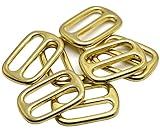 Okones Pack of 6pcs,1''(25mm) Inner Width,Solid Brass Rectangle Buckle Loop Ring Belt and Strap Keeper for Backpack Bag Accessories(Insides 1'' 25mm)