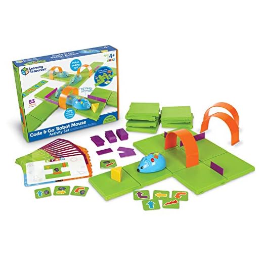 Learning Resources Code & Go Robot Mouse Activity Set, STEM, Kids Coding Toy, Programs up to 40 Steps, 83 Pieces, Ages 4+