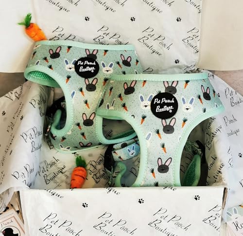 Mint Choc Chip Easter Bunny Dog Harness M, Green, medium