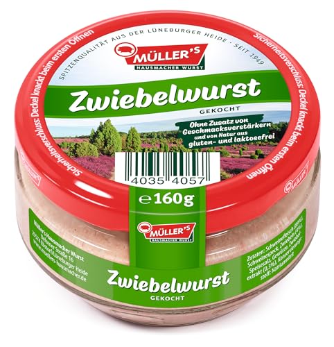 6x Müller’s Klassiker Probierset: 1 x Heidefrühstück, 1 x Leberwurst, 1 x Mettwurst, 1 x Pfälzer Leberwurst, 1 x Rotwurst, 1 x Zwiebelwurst