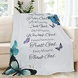 Christian Gifts for Women Inspirational Bible Verse Blanket Butterfly Blanket Religious Healing Warm