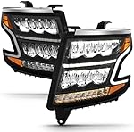 KarParts360 ANZO For Chevy Tahoe 2015-2020 Headlights LED Light Bar Style Black | 111478