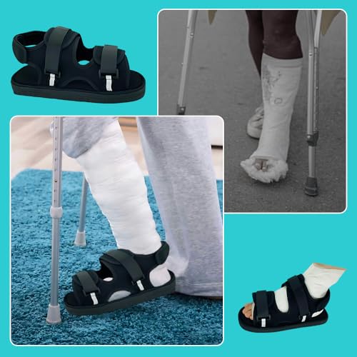 HLIWS 1 x Verstellbarer Gips-Bergungsschuh,Gipsschuhe für Knochenbrüche,Post-OP-Schuhe,Gipsschuhe,Geeignet für Menschen mit Fußfrakturen und eingeschränkter Bewegung,für linken und rechten Fuß,Schwarz