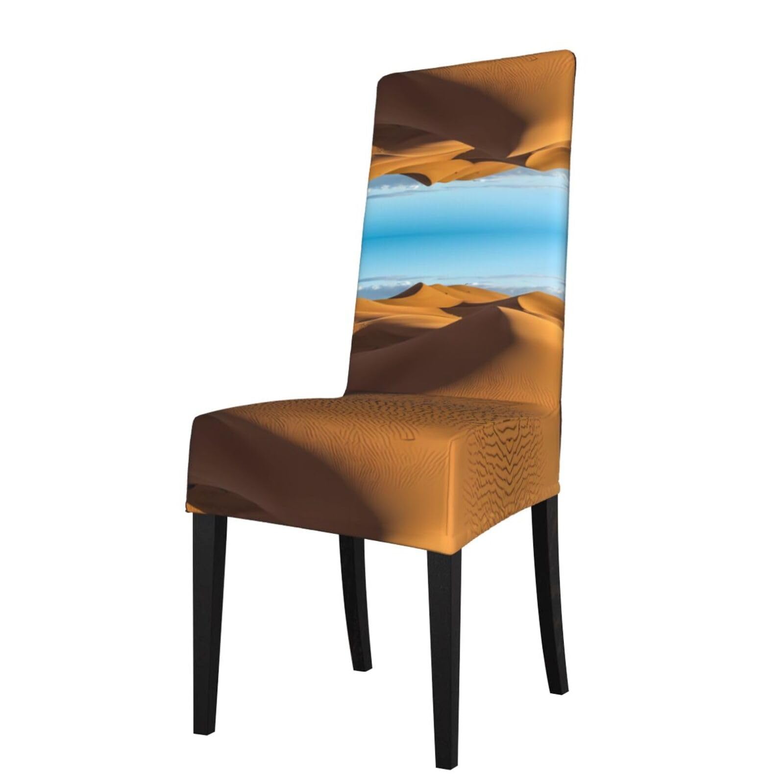 YYHWHJDE Sand Dunes in The Sahara Desert Prints Protection Cover for Dining Chair – Stretchable Slipcovers for a Refreshing Dining Room Makeover