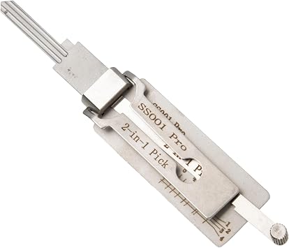 Stainless Steel Key Decoder, Master Key Decoder, Lock Pick Decoder for Auto, 2 in 1 Lock Pick, Locksmith Tools Professional(SS001)