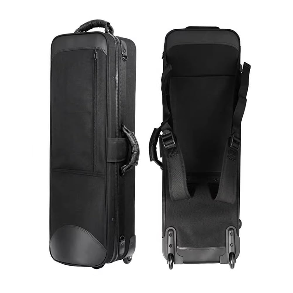 Sac de Trombone avec poulie, Sac de Rangement pour Sac à Dos pour Trombone ténor, Tissu Oxford épaissi à Haute densité, Accessoires de Sac de boîte de Trombone imperméables (Color : Black)