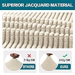 Turquoize Stretch Bar Stool Cover Counter Stool Pub Chair Slipcover for Dining Room Cafe Barstool Slipcover Removable Furniture Chair Seat Cover Jacquard Fabric with Elastic Bottom Set of 2, Natural - Image 3
